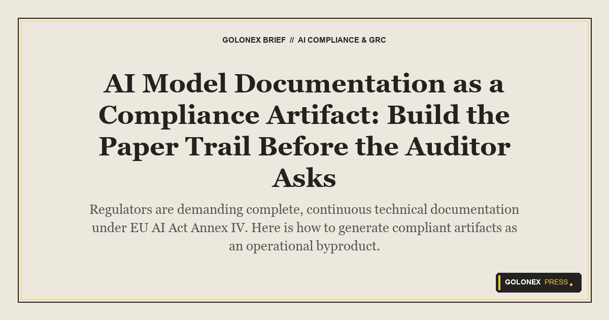 Branded Golonex Press featured image illustrating continuous digital records compiling automatically into compliance-ready technical portfolios